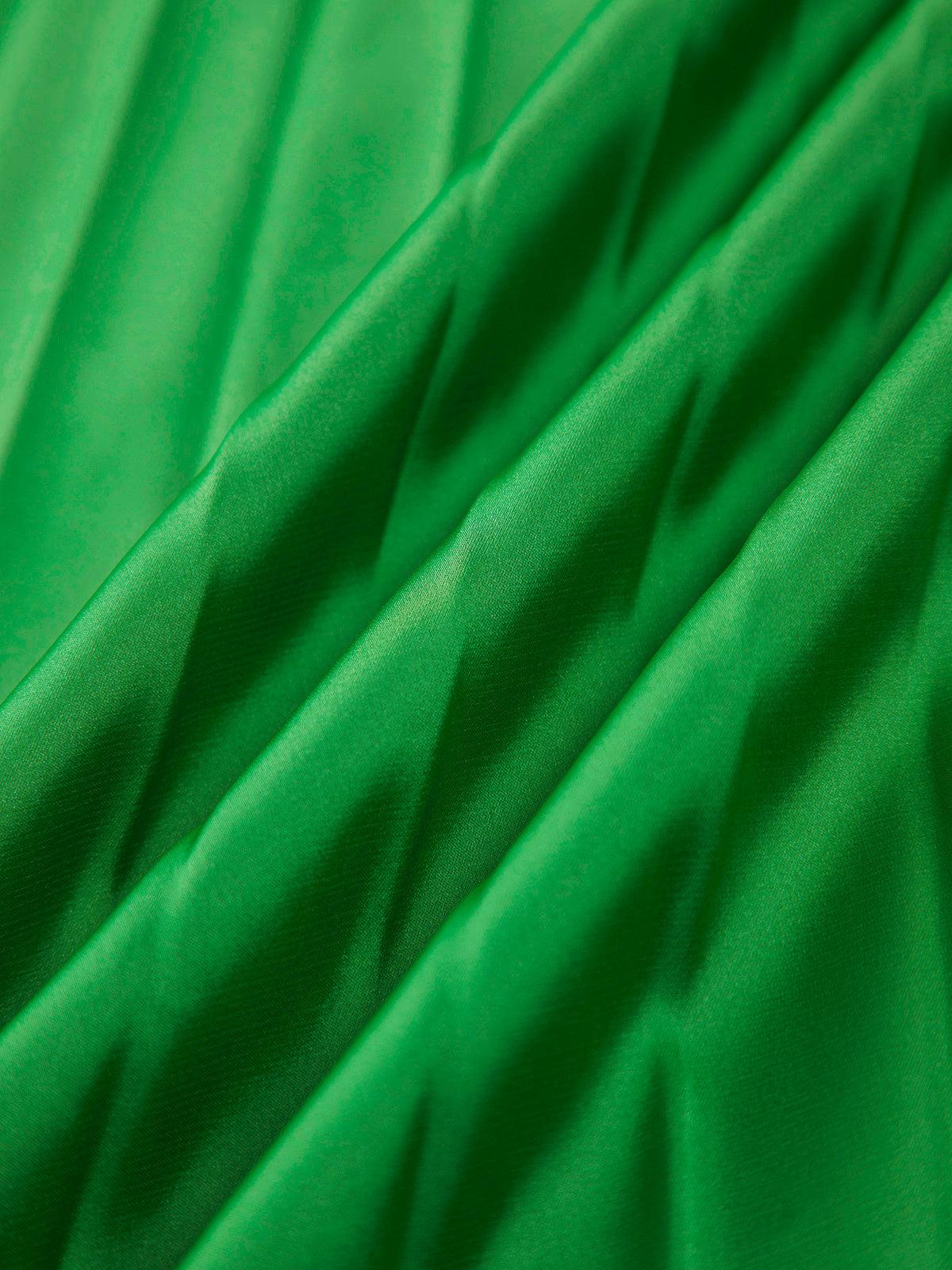 Elegant Bold Satin Pleated Dress with Stylish Cutouts