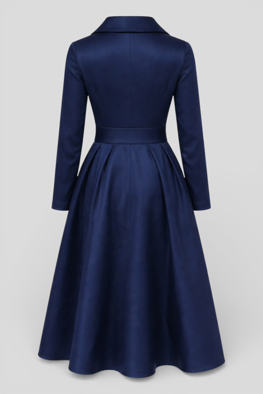 Elegant navy blue long dress with V-neck