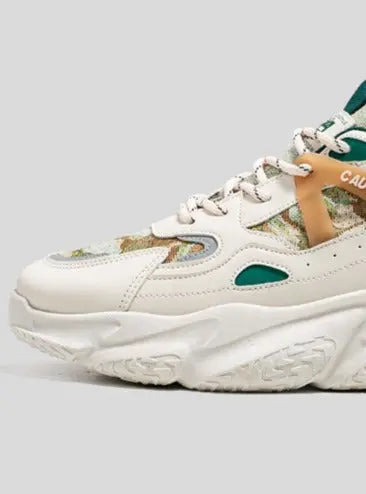 Men's Patterned PU Shoes with Platform Sole