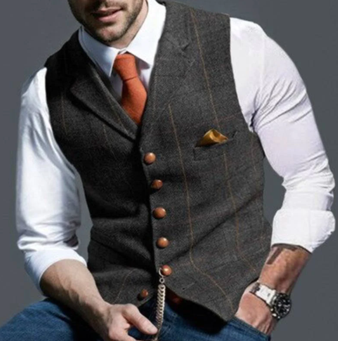 Damiel | Sophisticated Button-Front Waistcoat for a Stylish Look