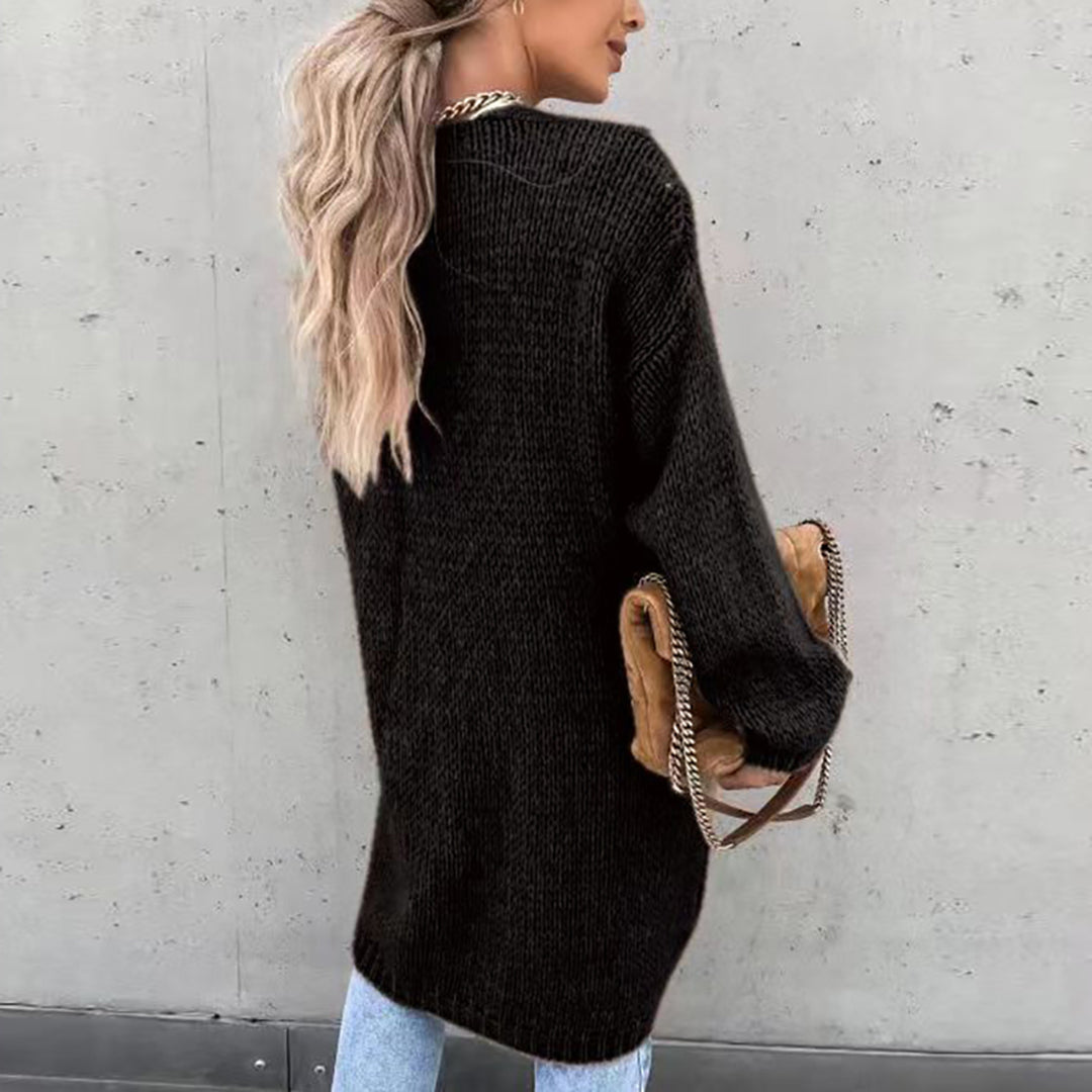 Lauren | Women's Cozy Relaxed Fit Long Open Front Cardigan for Effortless Style