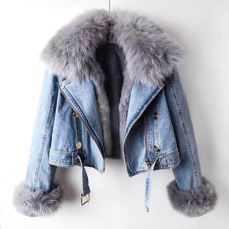 Isadora denim jacket with fur for a warm and trendy style