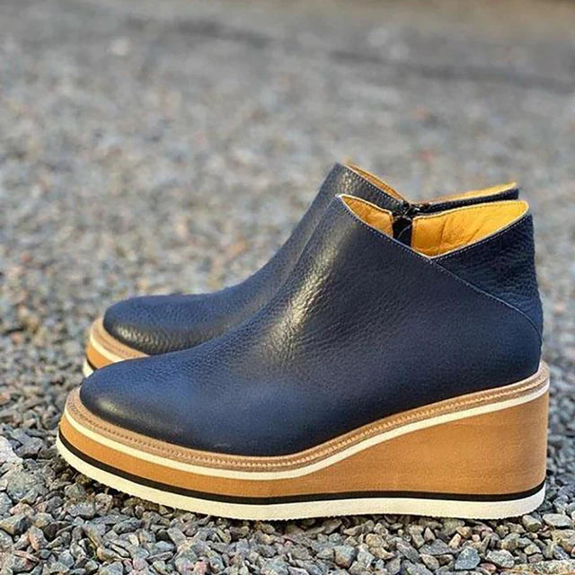Women's Slip-On Wedge Ankle Boots - Effortless Style & All-Day Comfort