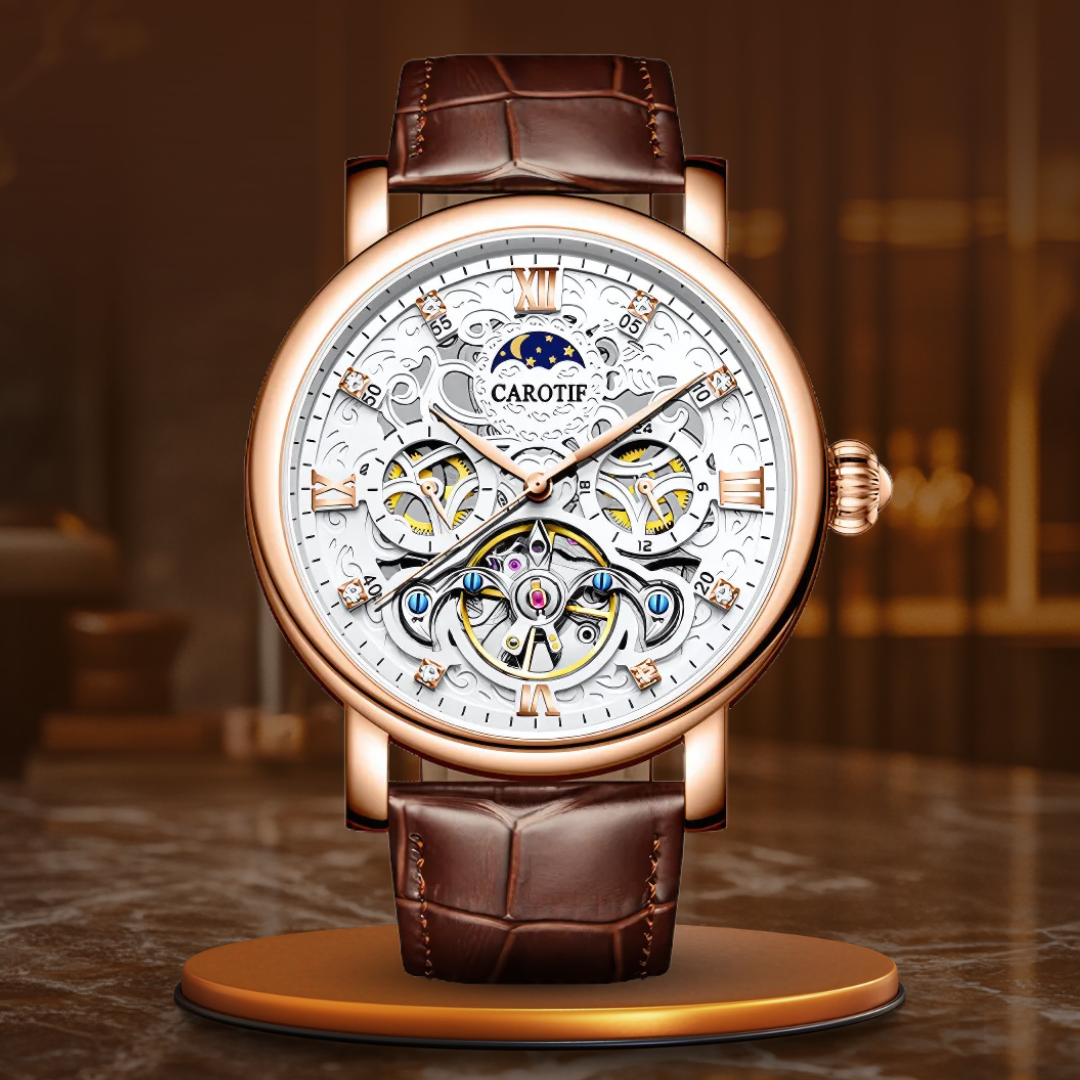 Elegant Leather Automatic Watch for Business