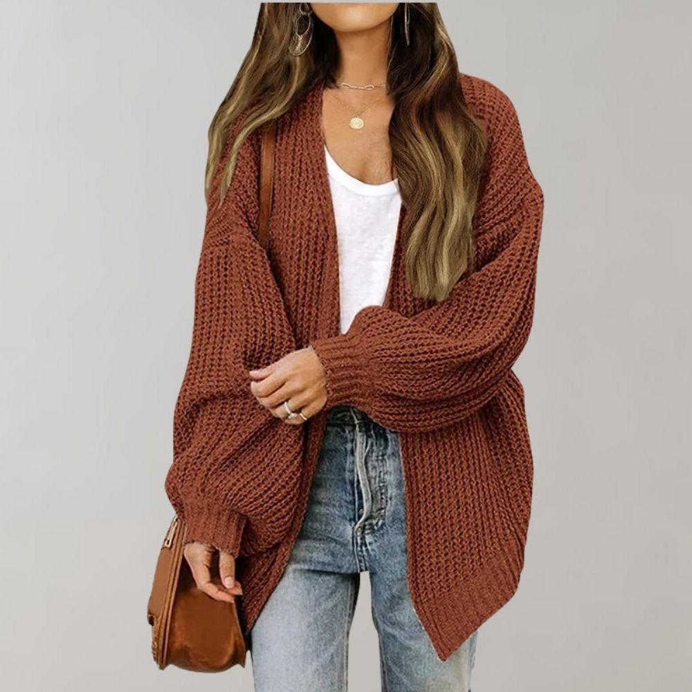 Fiona | Women's Cozy Relaxed Fit Knit Open Front Cardigan for Effortless Style