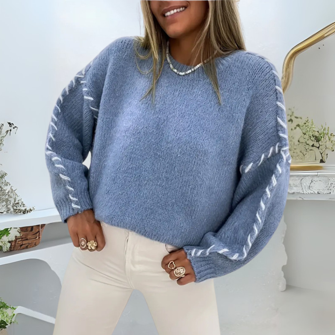 Cozy Long-Sleeve Round-Neck Knit Sweater