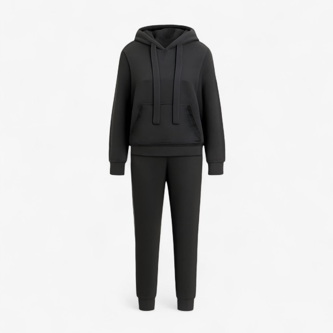 Annika | Sæt med hættetrøje og glitrende elementer - Grau - women's fashion - {{ product_tags }
