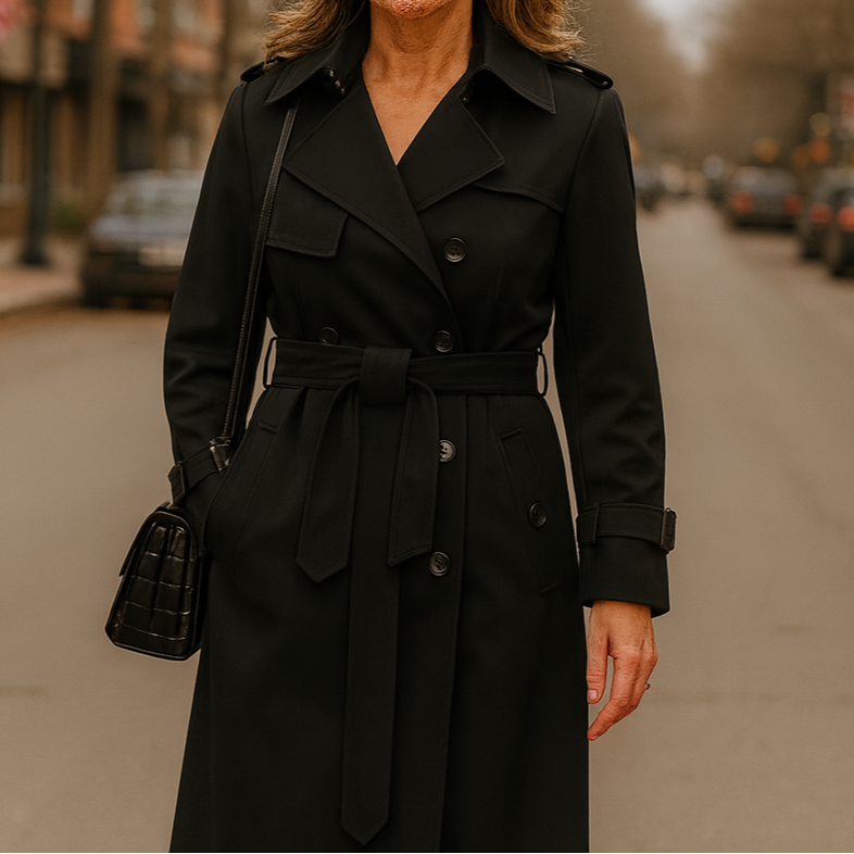 Jade Elegance - Chic Style Trench Coat
