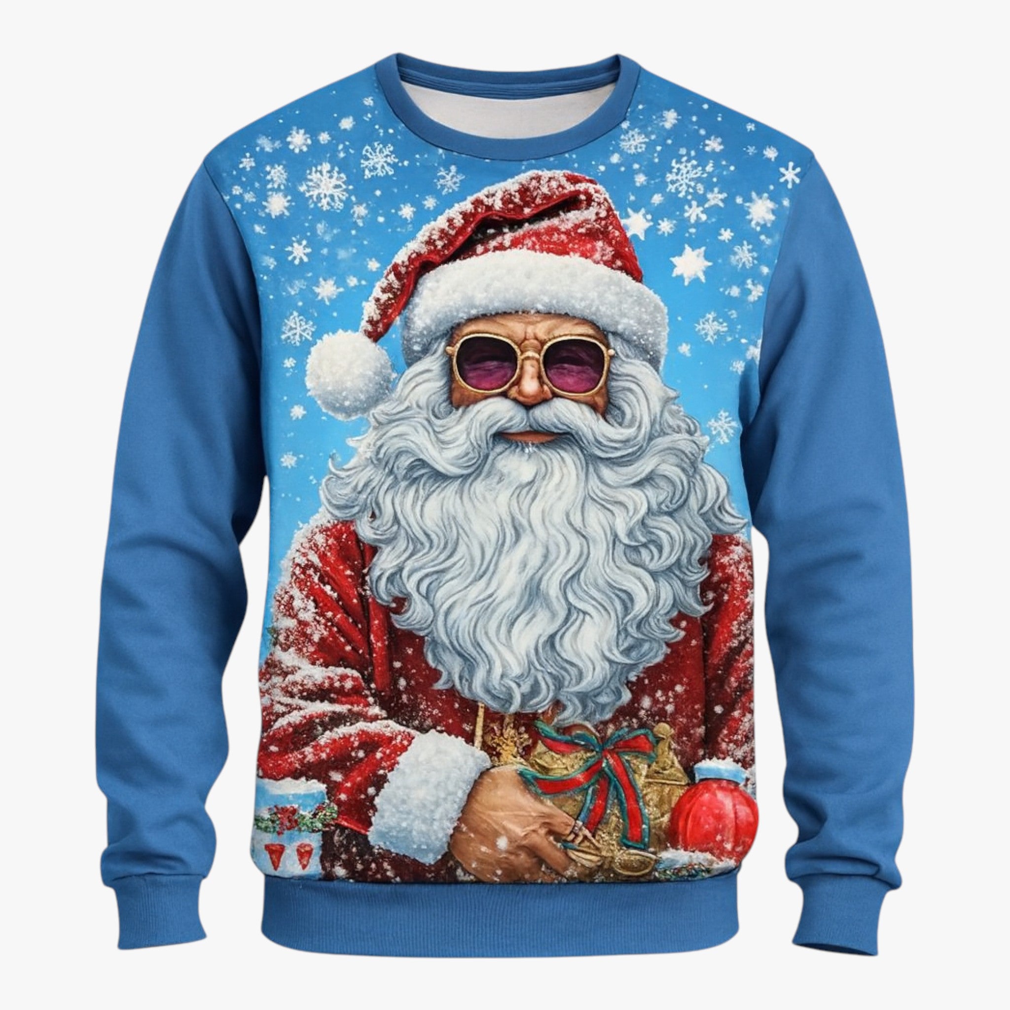 Stylish men's Christmas sweater with colorful music pattern – Perfect for festive cheer and cozy moments