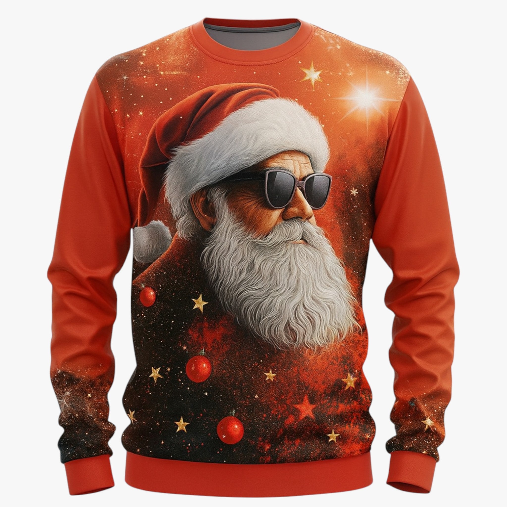 Stylish men's Christmas sweater with colorful music pattern – Perfect for festive cheer and cozy moments