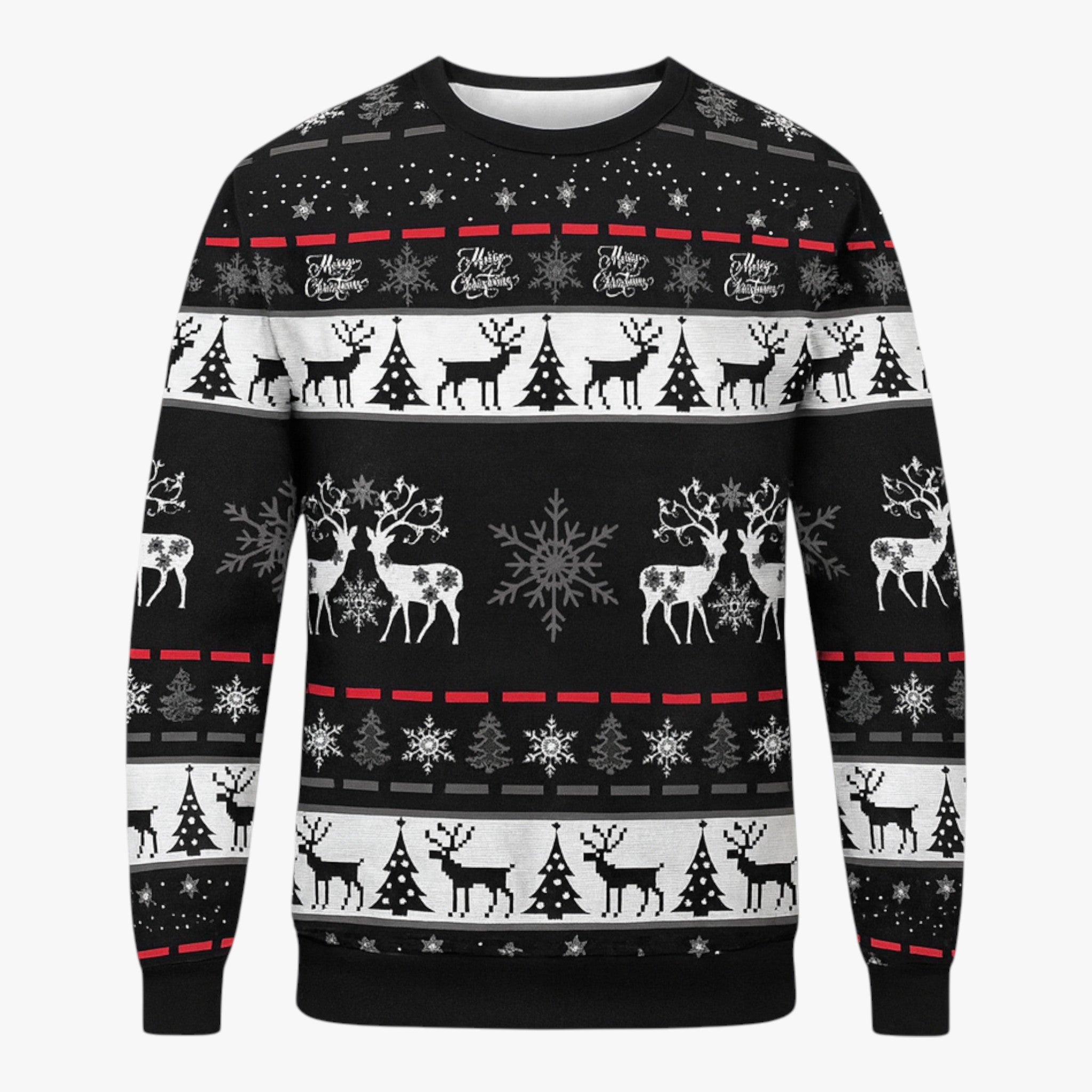 Men's Christmas Sweater with Funny Reindeer Print β Perfect for Cozy Holiday Days
