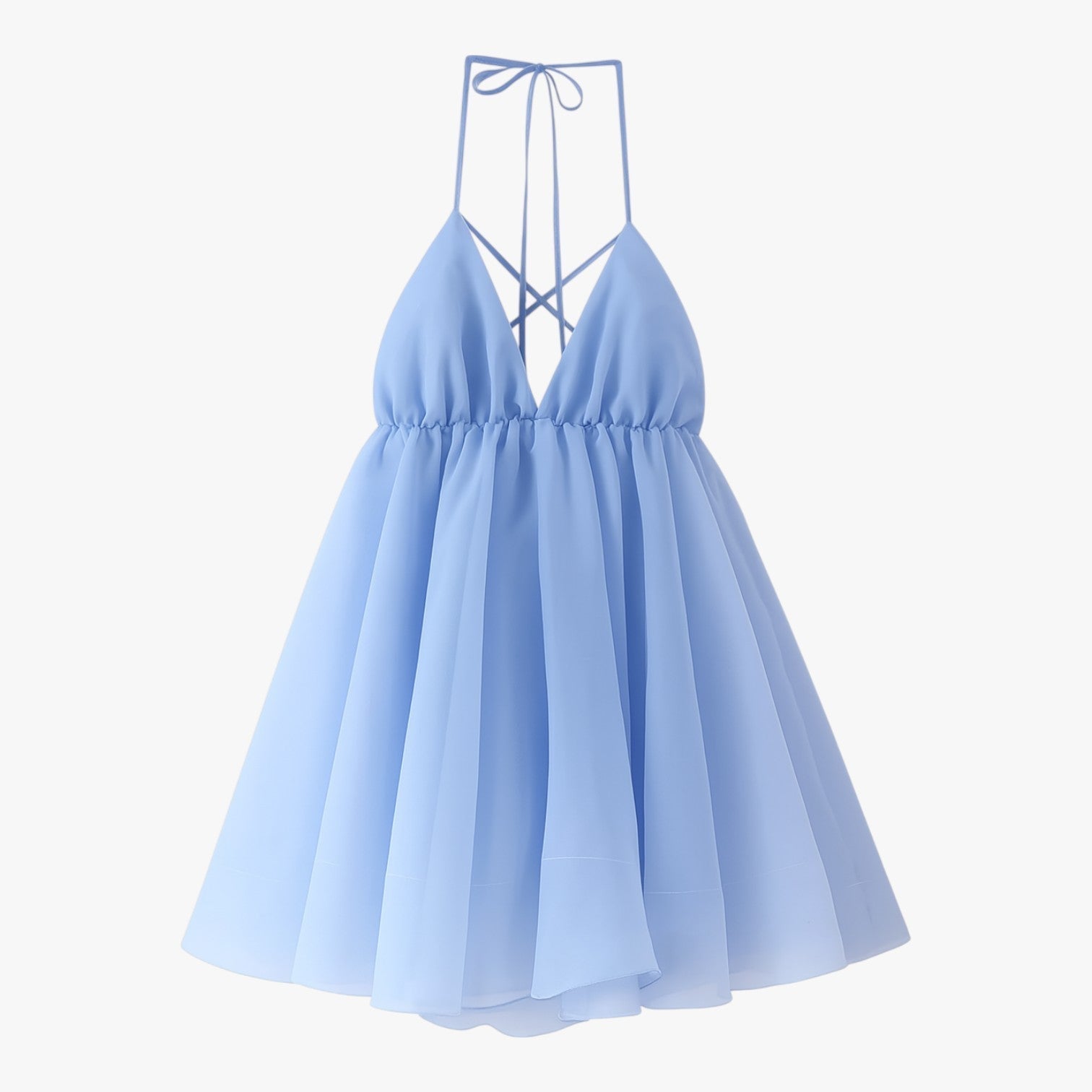 Alma | Summer dress with an open back and elegant pleated trim
