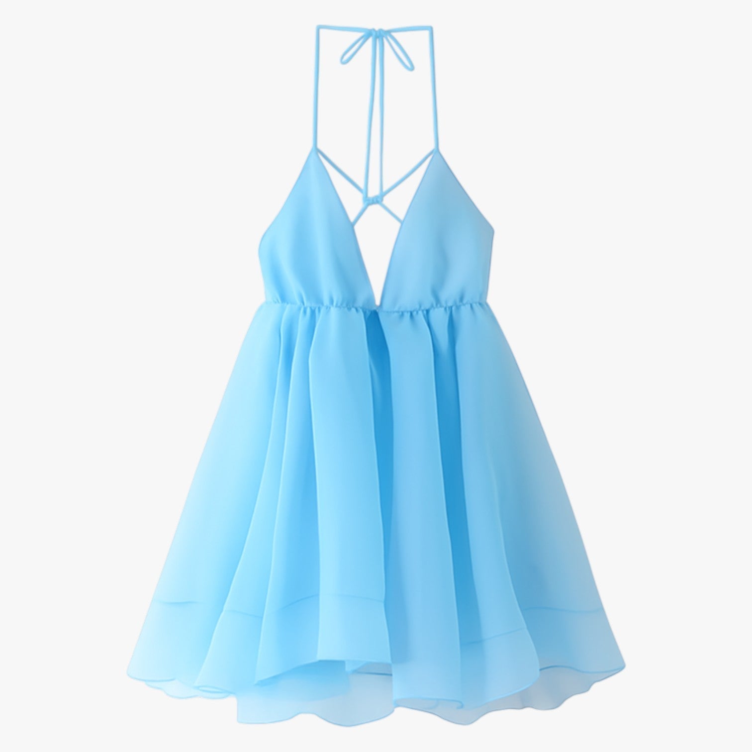 Alma | Summer dress with an open back and elegant pleated trim