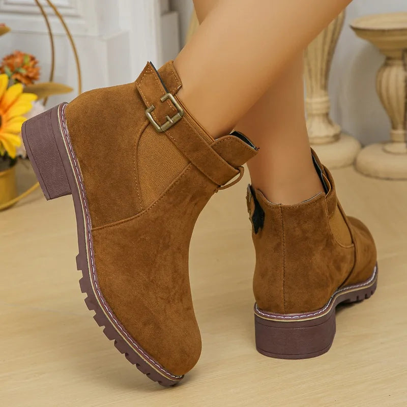 Women's Thick Heel Winter Boots – Elegant and Comfortable