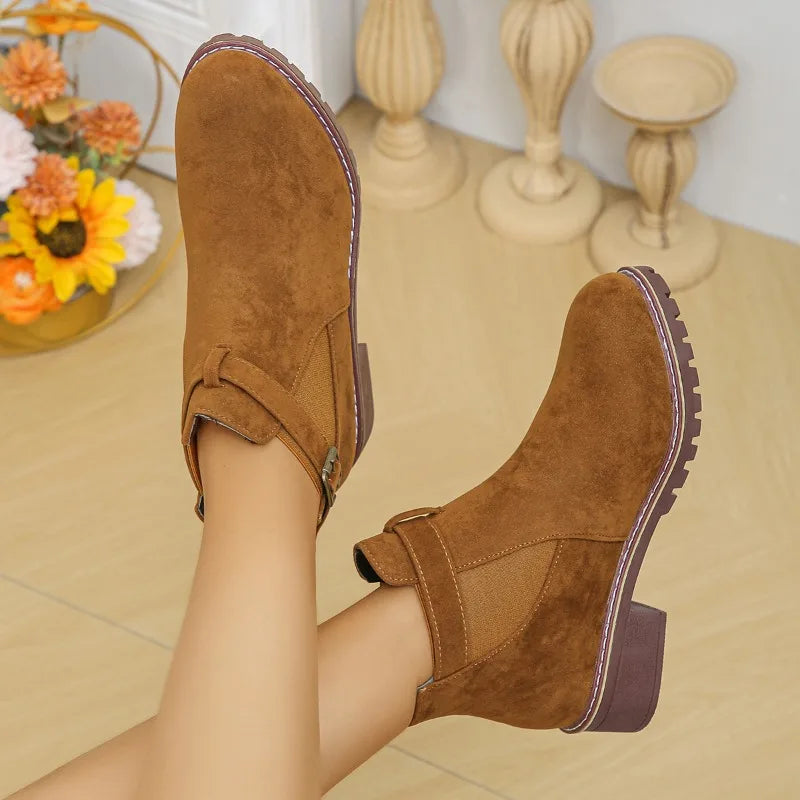 Women's Thick Heel Winter Boots – Elegant and Comfortable