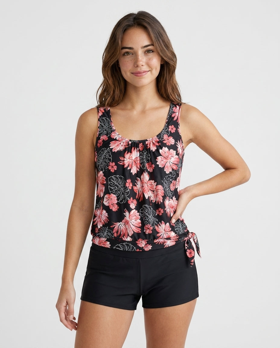 Clara Floral Print Tankini Set – Vibrant & Flattering Swimwear