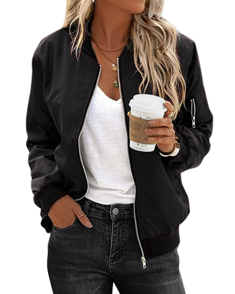 Women's jacket lightweight bomber for impeccable style