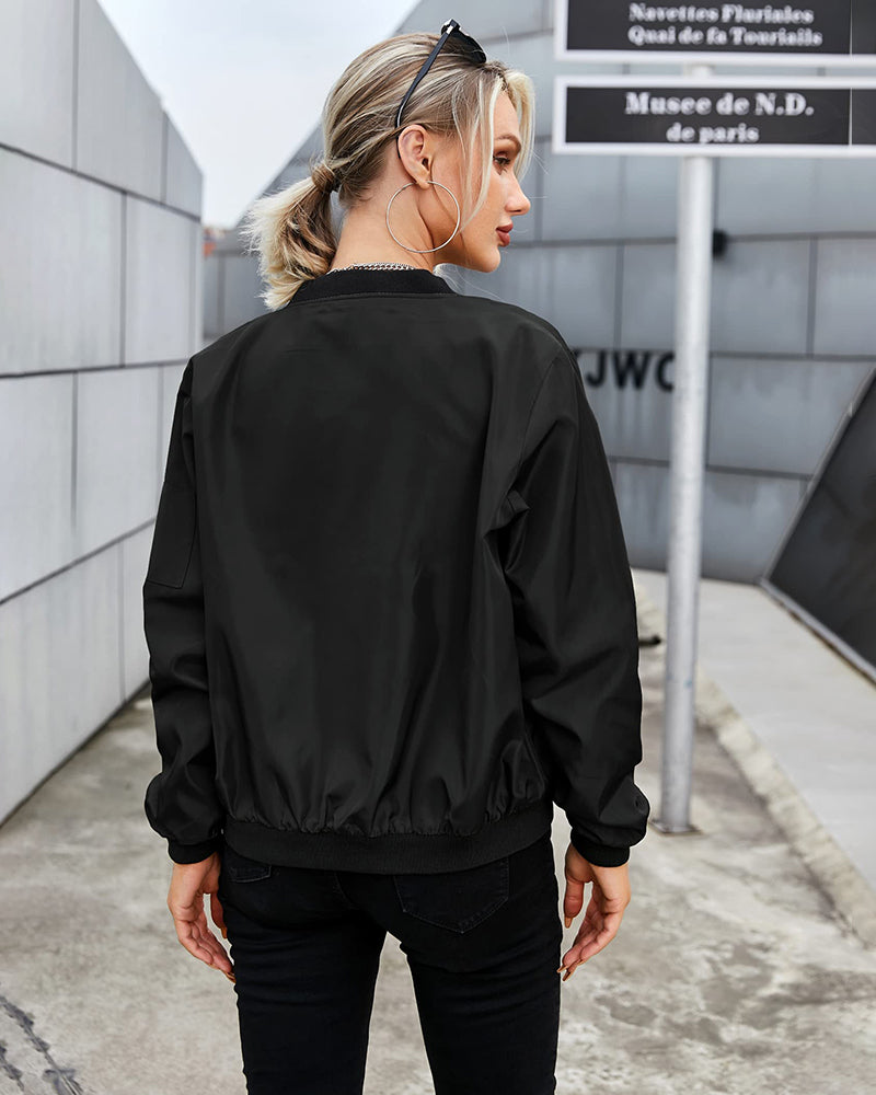Casual women's bomber style jacket for an effortless look