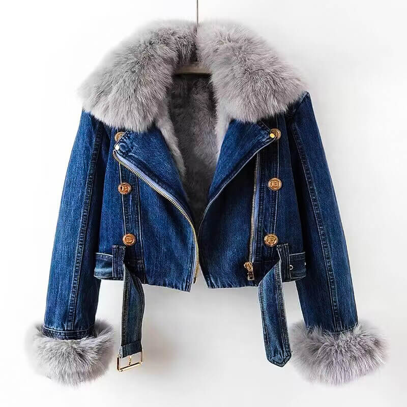 Isadora denim jacket with fur for a warm and trendy style