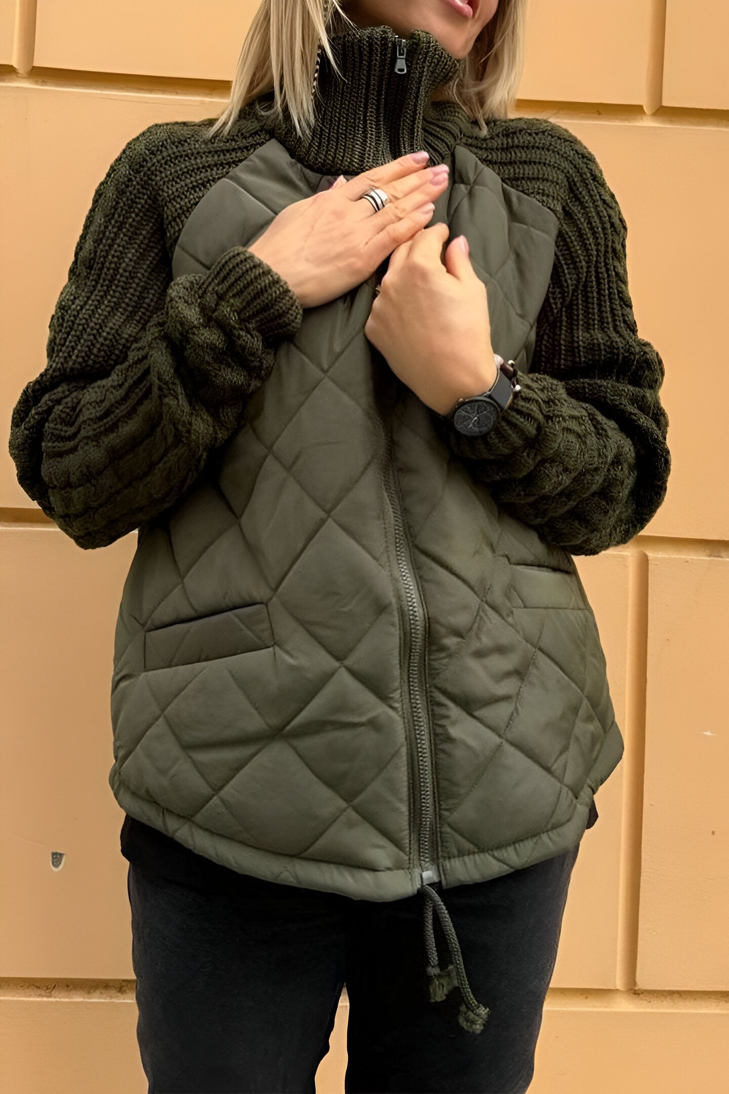 Therese | Cozy Patchwork Clothing with Zip for a Unique Style