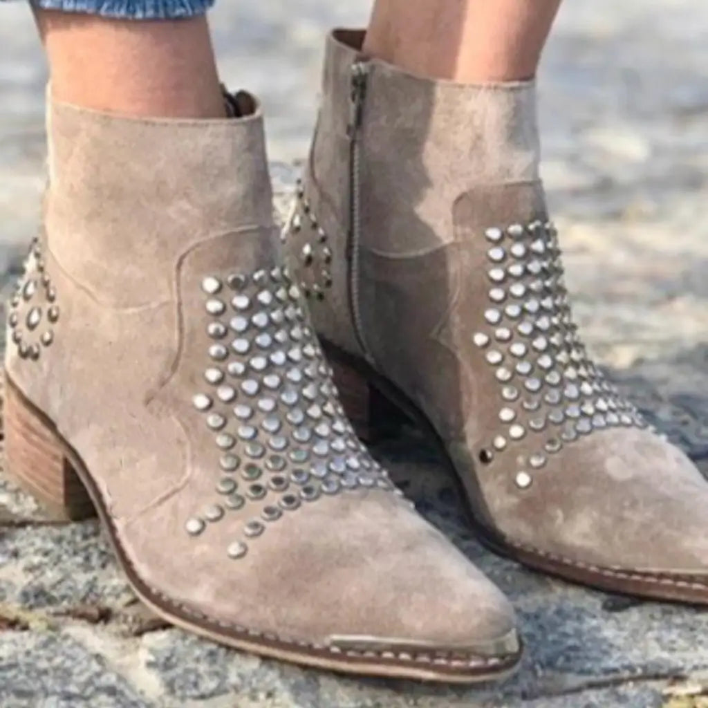 Ankle Heel Shoes with Studs for a Bold Style