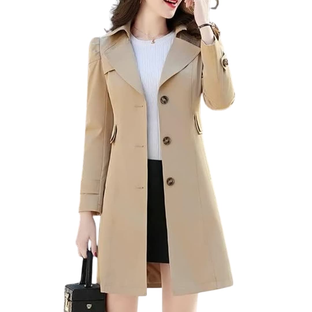 Elegant women's trench coat with a lapel collar – timeless, stylish and versatile
