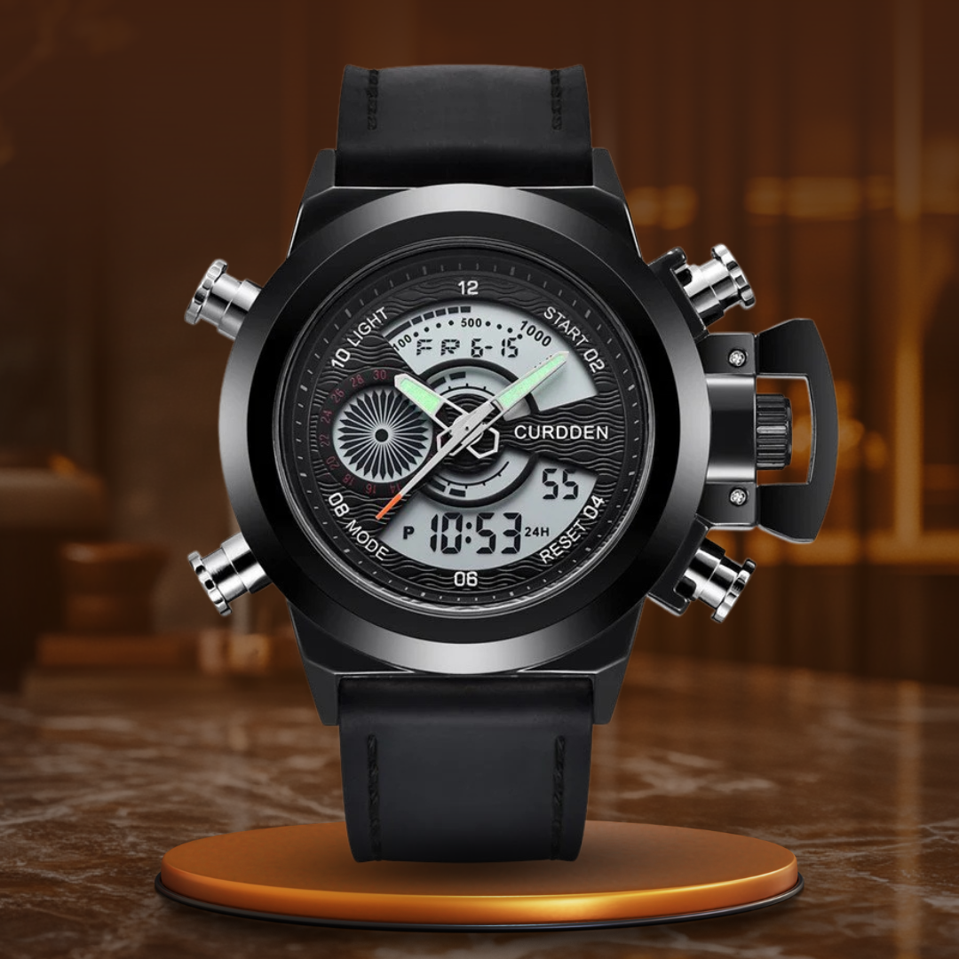Double Time Zone Chronograph Watch - Elegant Style and Functionality