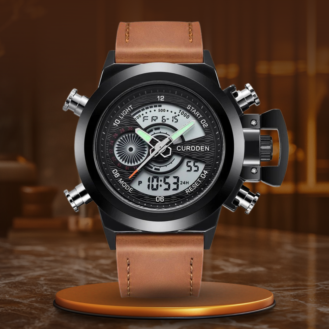 Double Time Zone Chronograph Watch - Elegant Style and Functionality