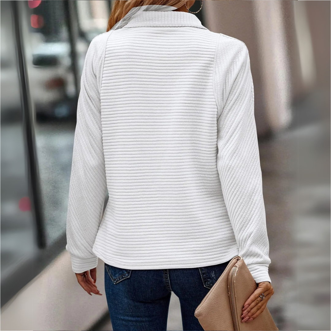 Suzanne - Half-Zip Sweater with Elegant Details