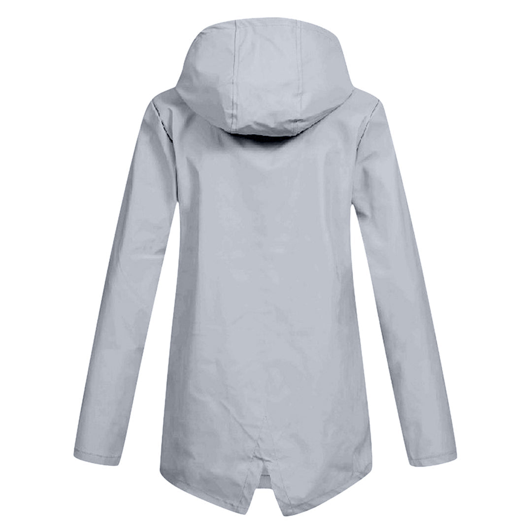 Long Hooded Waterproof Jacket for Women, Ideal for Winter