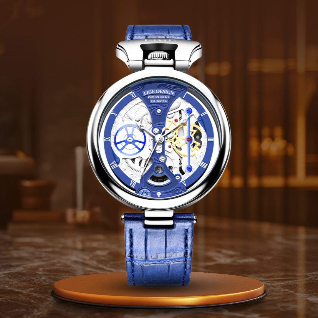 Elegant hollow-design business watch for a sophisticated style