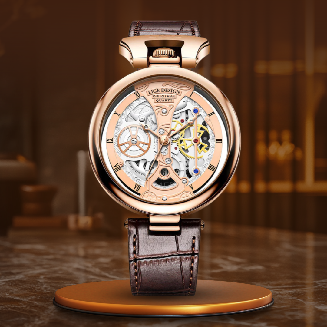 Elegant hollow-design business watch for a sophisticated style