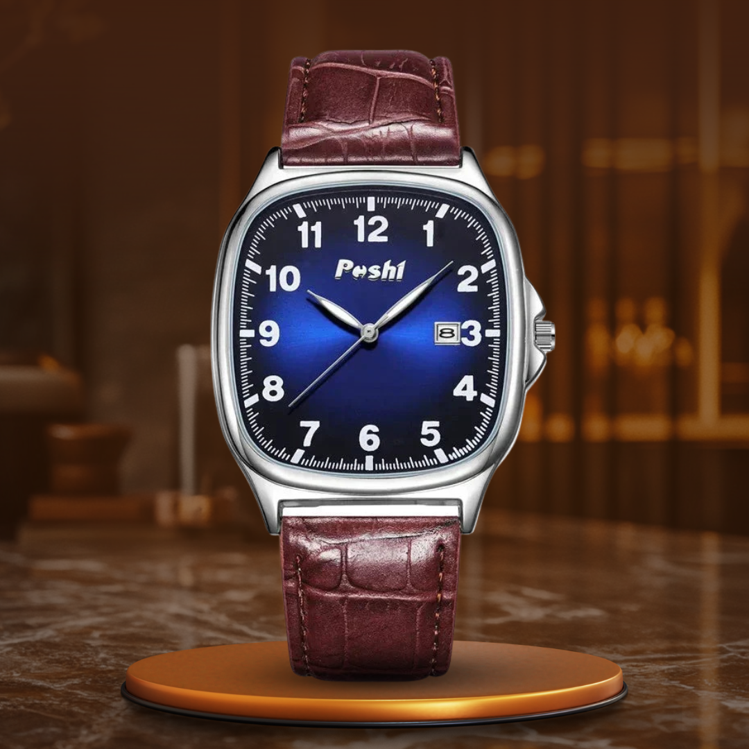 Elegant Quartz Watch with Fashion Leather Strap