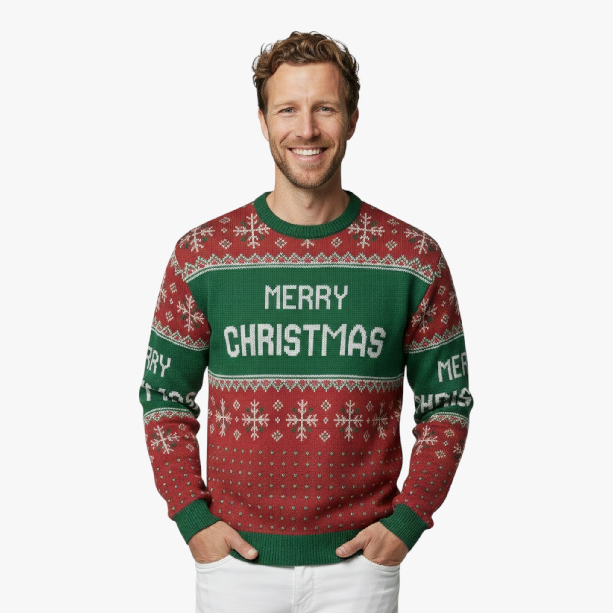 Unisex Casual Sweater with Beautiful Snow-Covered Pattern - Ideal for a Comfortable Winter Style