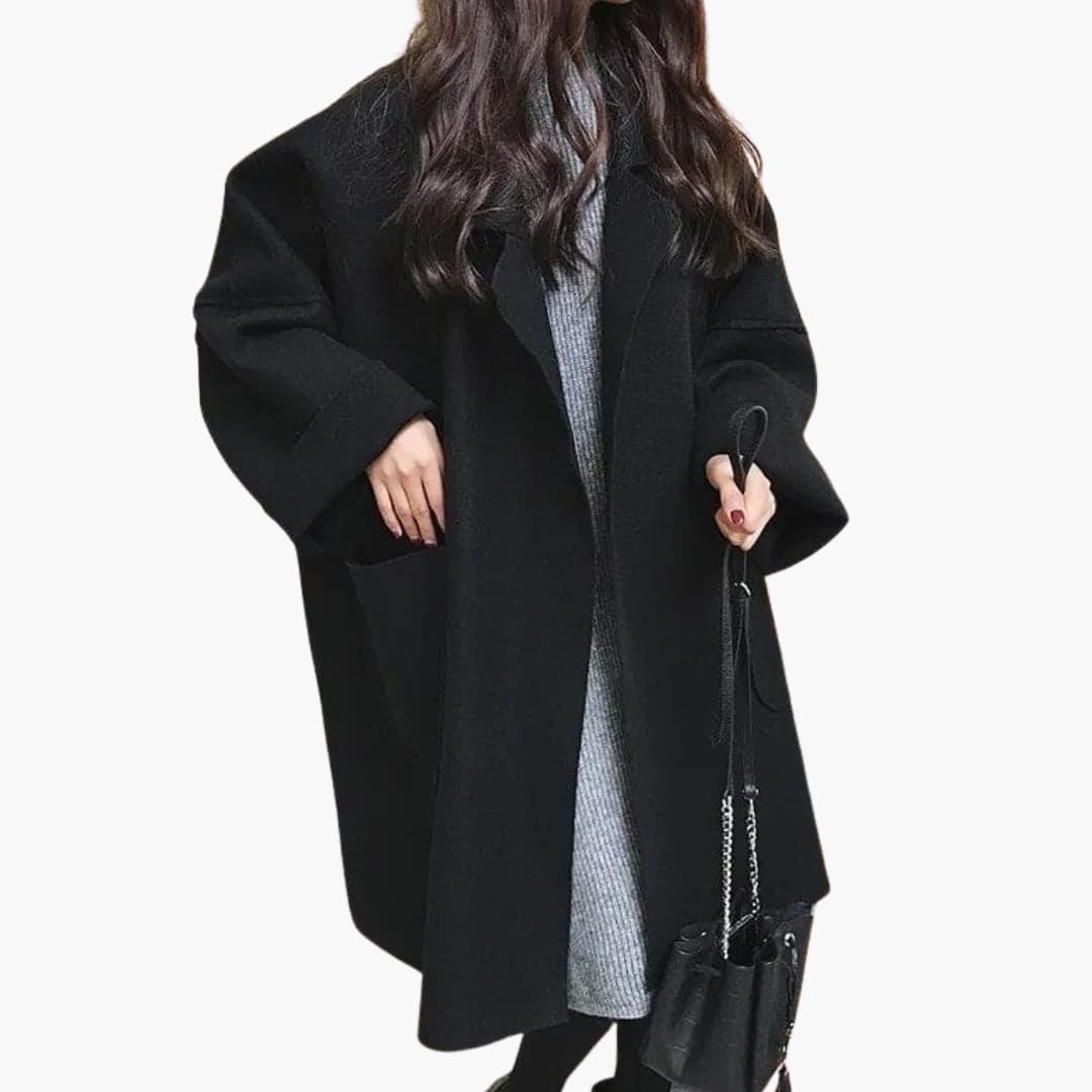 Elegant women's trench coat with a lapel collar and a waist belt