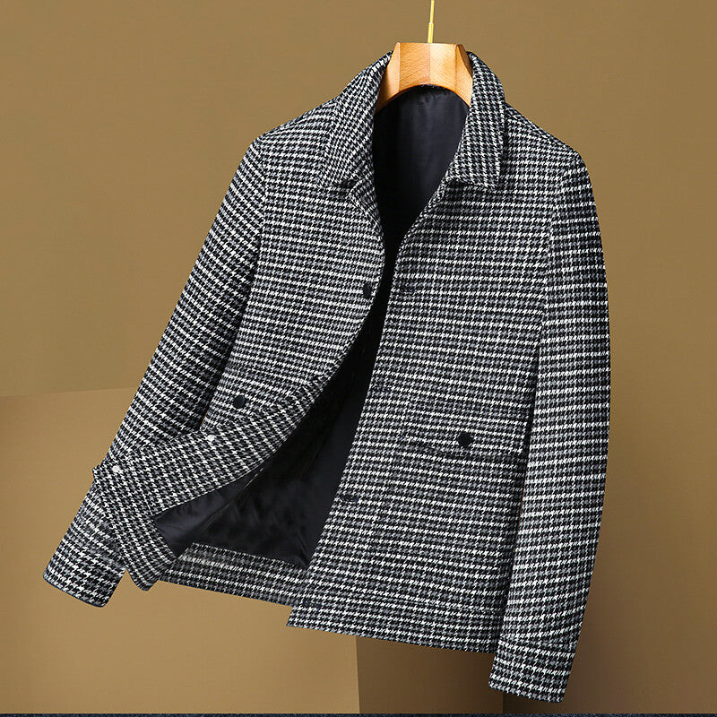 Malcolm Checkered Wool Men's Jacket - Elegant and Comfortable Coat