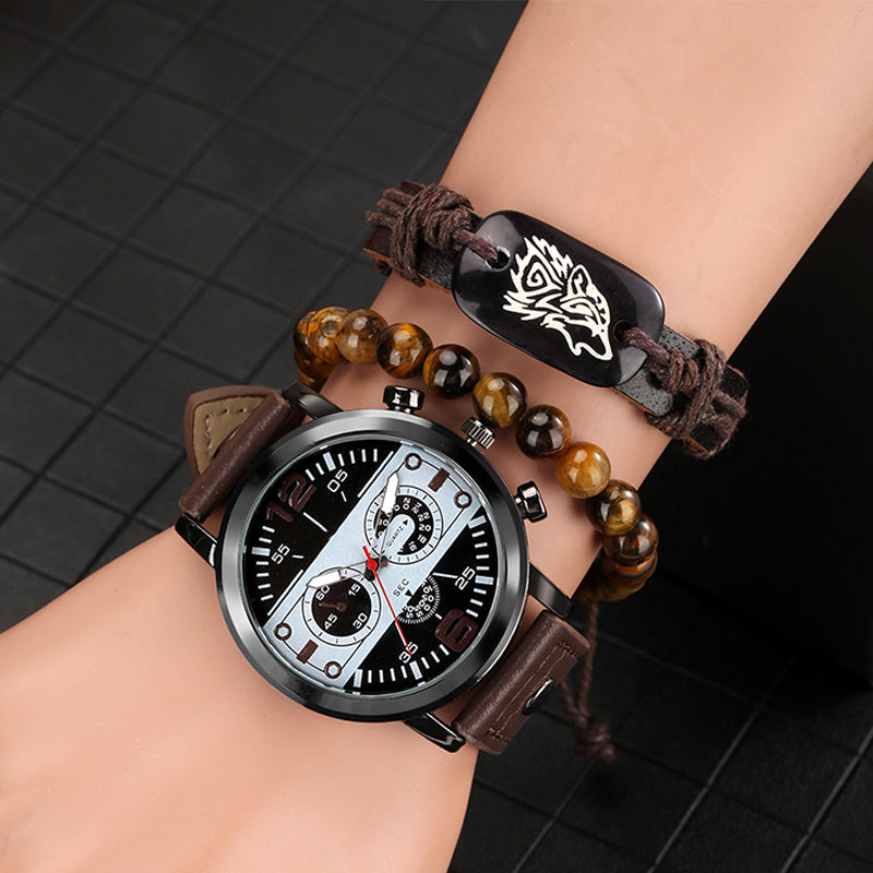 Horizon Analog Watch and Bracelet Set for a Stylish and Modern Look