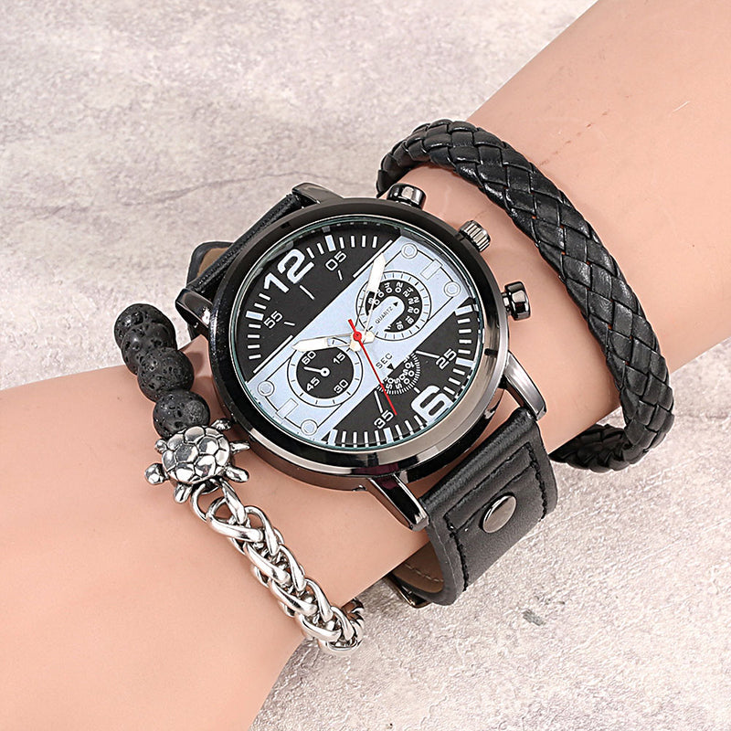 Horizon Analog Watch and Bracelet Set for a Stylish and Modern Look