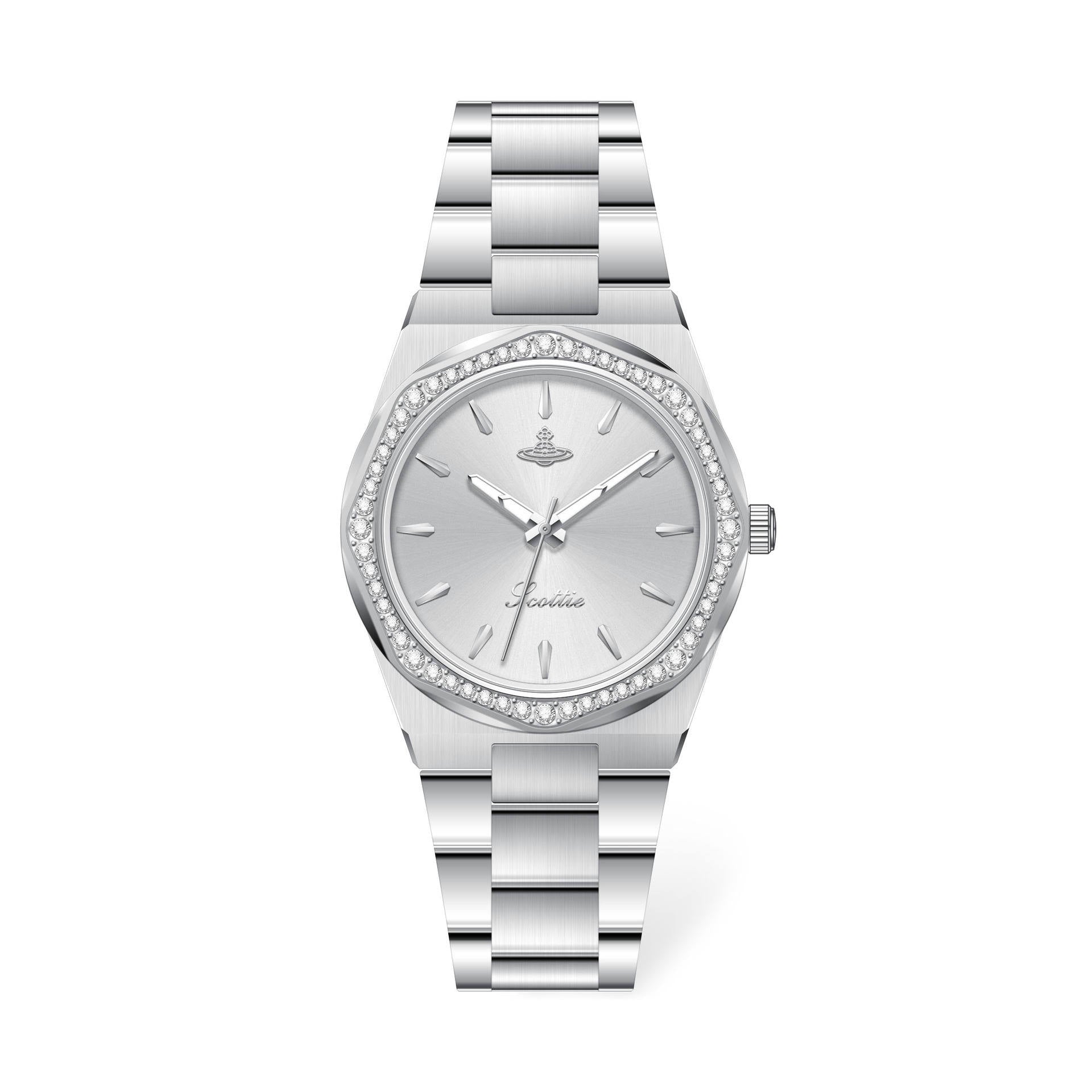 Stainless Steel Octagonal Diamond Dainty Watch – Elegant and Unique Timepiece