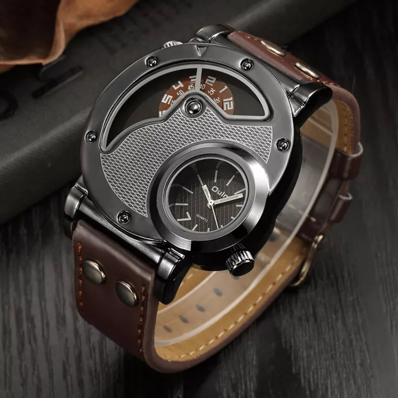 Watch with double time display in luxury design