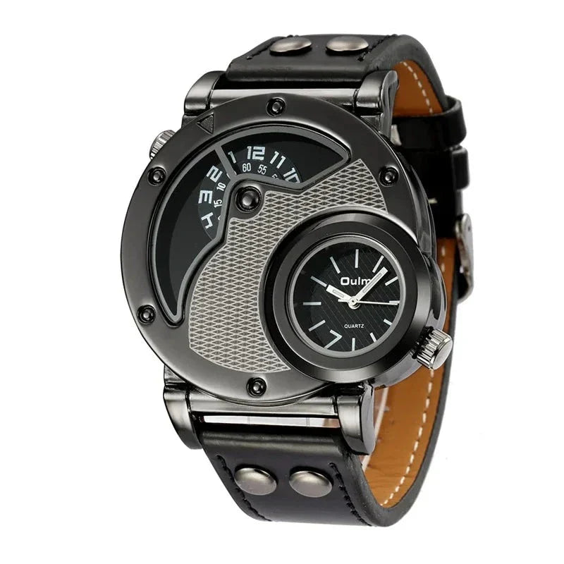 Watch with double time display in luxury design