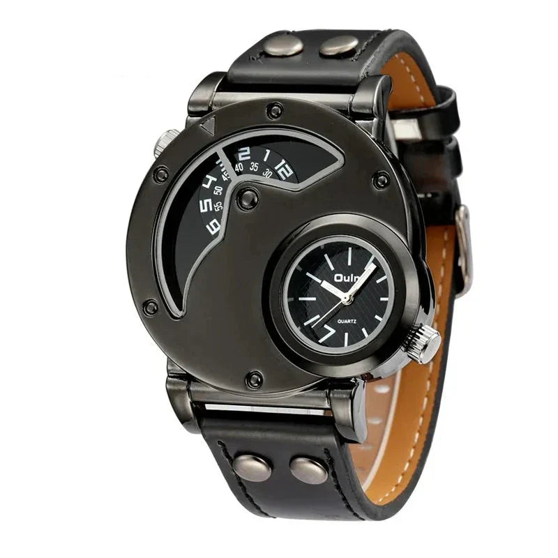 Watch with double time display in luxury design