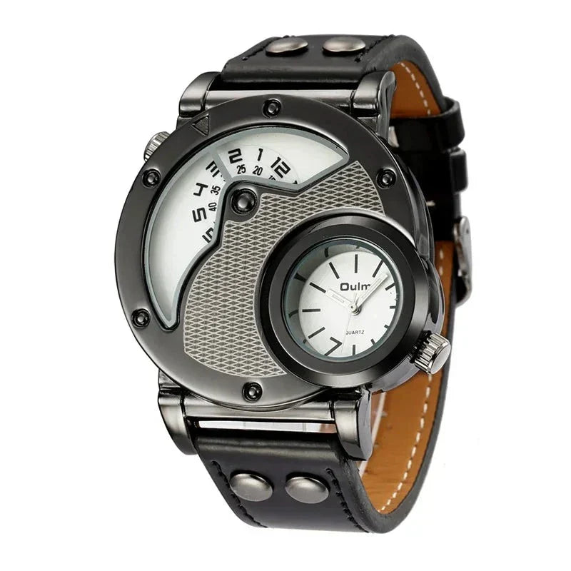 Watch with double time display in luxury design