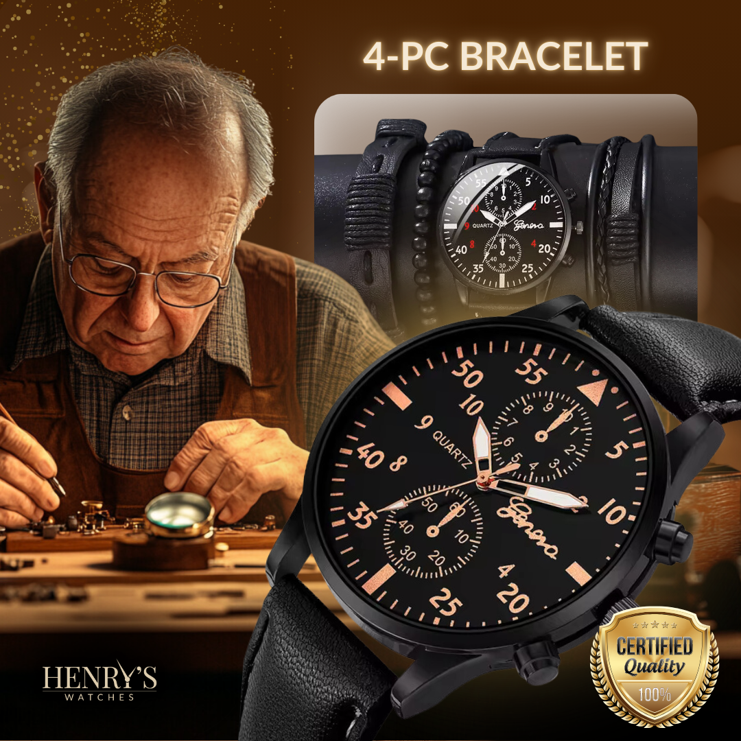 Set of 4 Fashion Watches and Elegant Bracelets