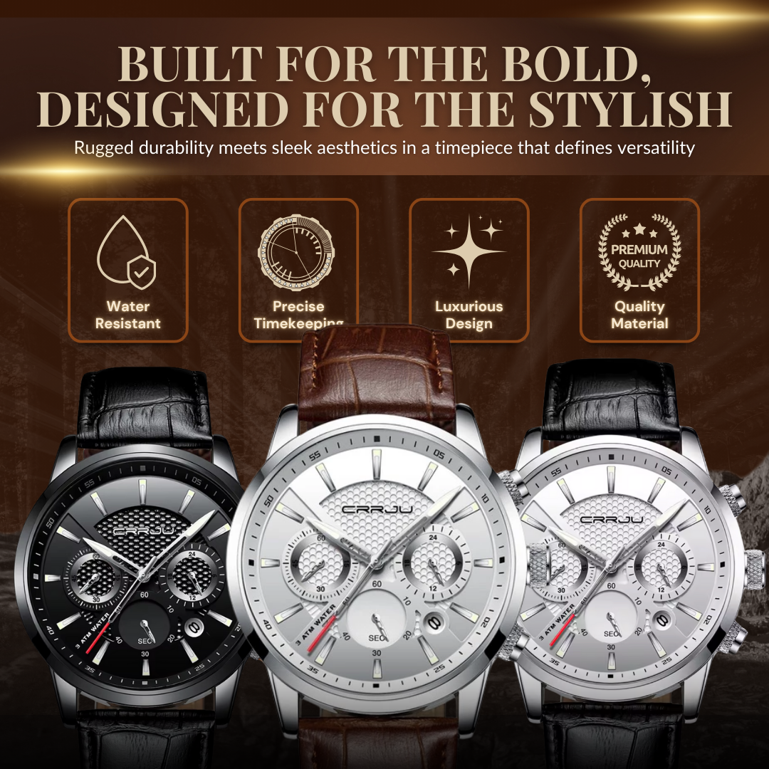 Elegant and Trendy Military Leather Watch