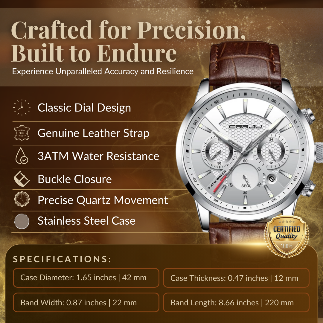 Elegant and Trendy Military Leather Watch