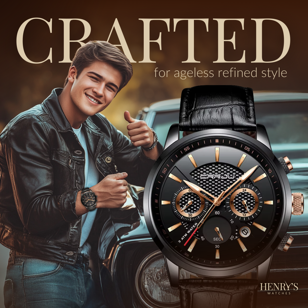 Elegant and Trendy Military Leather Watch