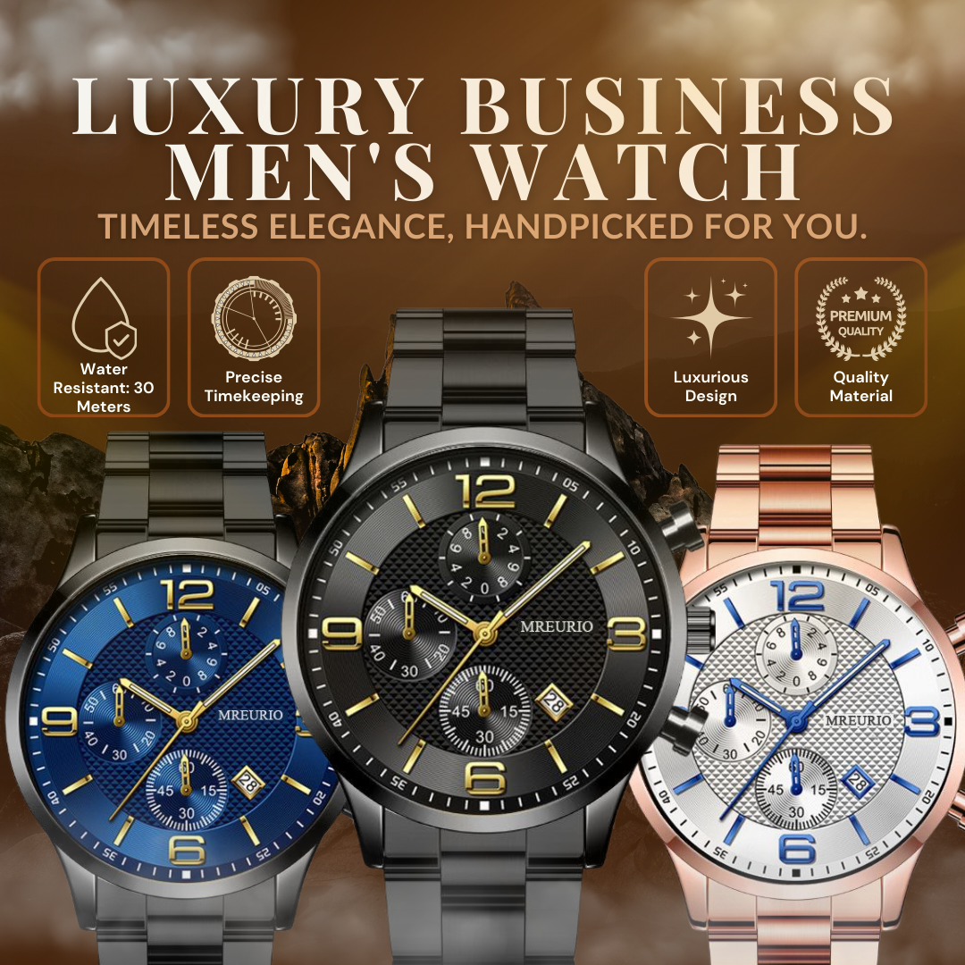 Luxury men's wristwatch for businessmen