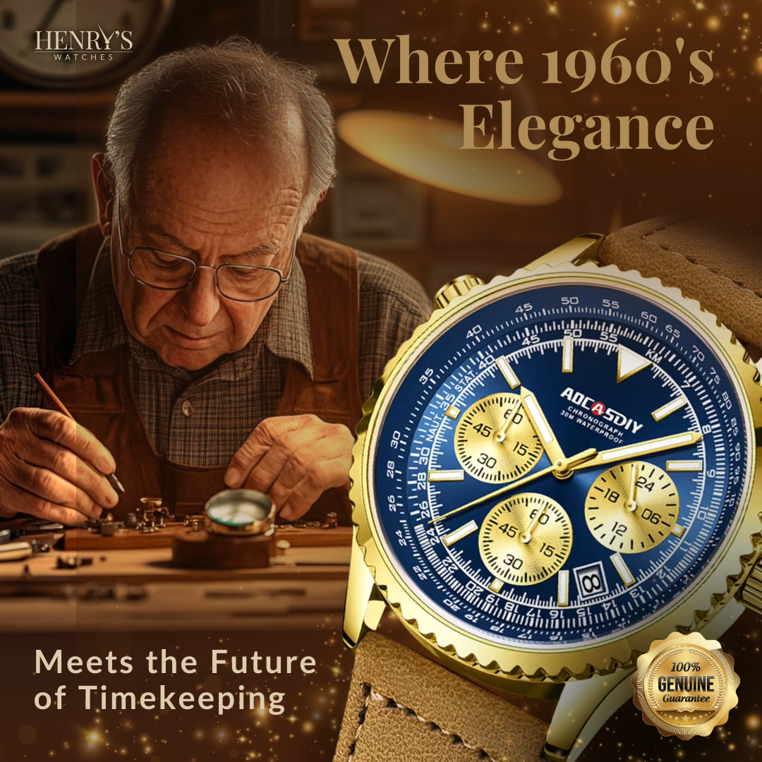 Watch with luxury chronograph function for an elegant look