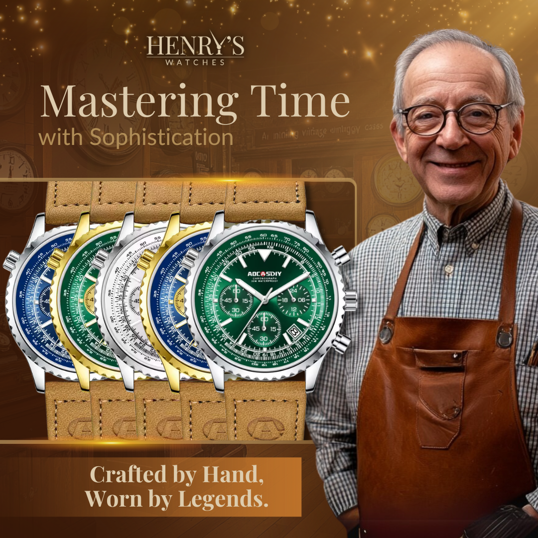 Men's watch strap with luxury chronograph function